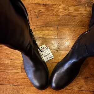 Elegant Black Leather Boots thigh highs